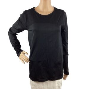 Fabletics Musetta Seamless Long Sleeve Top Size L Black